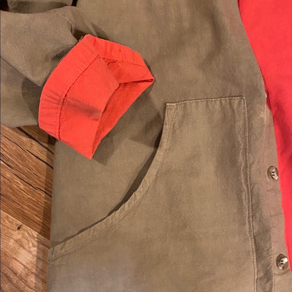Haris Cotton Natural fabrics cotton Brown and Red Hooded Jacket - Picture 3 of 6